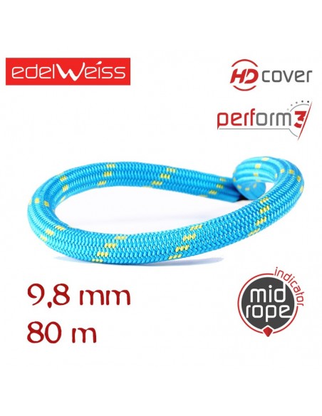 curve 9,8 mm perform - cuerda dinámica 9,8 mm (80m) - edelweiss
