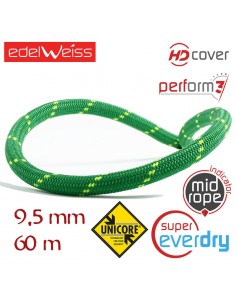 energy 9,5 mm unicore supereverdry - cuerda dinámica 9,5 mm (60m) - edelweiss
