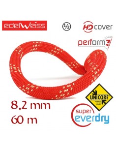 oxygen ii 8,2 mm - perform 3 - unicore - supereverdry - cuerda doble 60 m (roja) - edelweiss