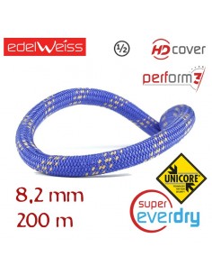 oxygen ii 8,2mm - perform 3 - unicore - supereverdry - cuerda doble 200 m (azul) - edelweiss