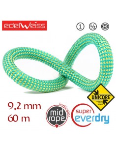 performance 9,2 mm unicore supereverdry - cuerda triple homologación 60 m (verde) - edelweiss