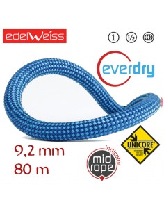 performance 9,2 mm everdry - cuerda tripe homologación 80 m (azul) - edelweiss