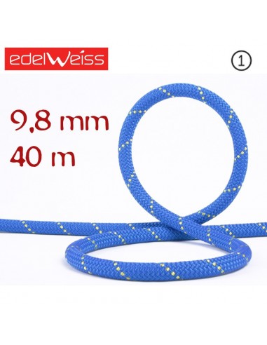 rocklight ii 9,8 mm - cuerda simple 40 m (azul) - edelweiss