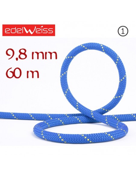 rocklight ii 9,8 mm - cuerda simple 60 m (azul) - edelweiss