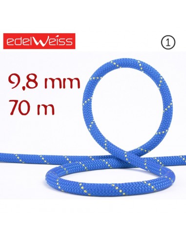rocklight ii 9,8 mm - cuerda simple 70 m (azul) - edelweiss