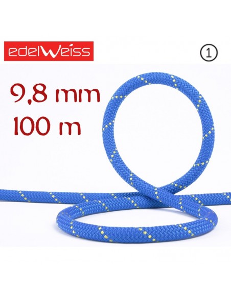 rocklight ii 9,8 mm - cuerda simple 100 m (azul) - edelweiss