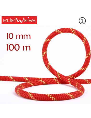 flashlight ii 10 mm - cuerda simple 100 m (roja) - edelweiss