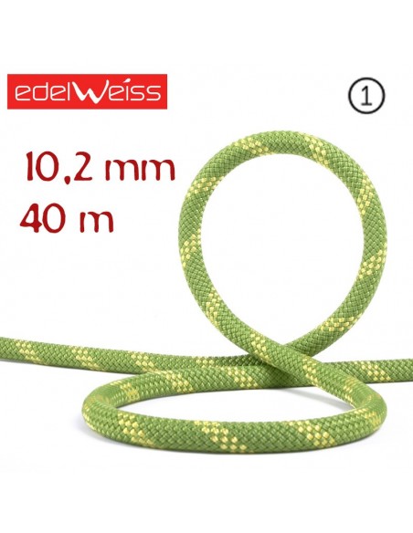 Toplight II 10,2 mm - Cuerda simple de 40 m (Verde) - Edelweiss