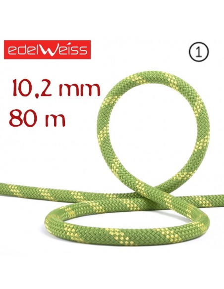 toplight II 10,2 mm - cuerda simple de 80 m (verde) - edelweiss