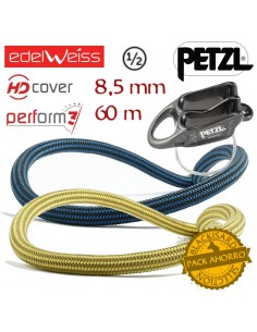 pack montserrat - 2 cuerdas dobles lithium ii 8,5 mm (60 m) + reverso - edelweiss / petzl