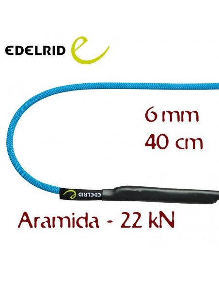aramid cord 40 cm - anillo aramida de 6 mm - edelrid