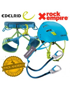 pack ferrata roc de la creu - arnes, casco y disipador para via ferrata