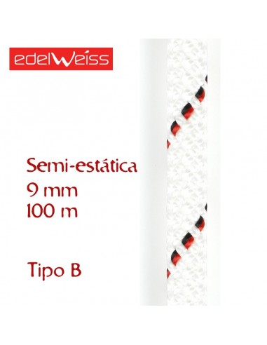 speleo-2 9 mm - cuerda para espelología 100 m (blanca) - edelweiss