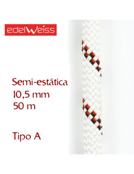 speleo 10,5mm - cuerda para espeleología 50 m (Blanca) - Edelweiss