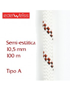 speleo 10,5 mm - cuerda para espeleología 100 m (blanca) - edelweiss
