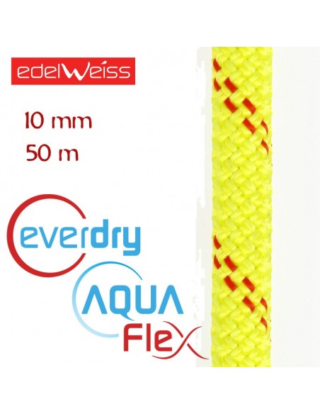canyon 10 mm aquaflex everdry - cuerda para barrancos 50 m (amarilla) - edelweiss
