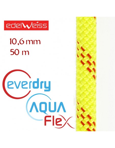canyon 10,6 mm aquaflex everdry - cuerda para barrancos 50 m (amarilla) - edelweiss