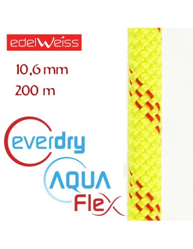 canyon 10,6 mm aquaflex everdry - cuerda para barrancos 200 m (amarilla) - edelweiss
