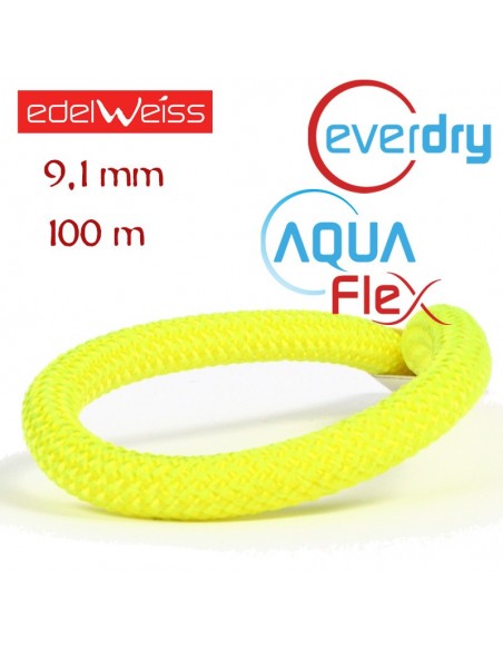 canyon 9,1 mm aquaflex everdry - cuerda para barrancos 100 m (amarilla) - edelweiss
