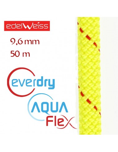 canyon 9,6 mm aquaflex everdry - cuerda para barrancos 50 m (amarilla) - edelweiss