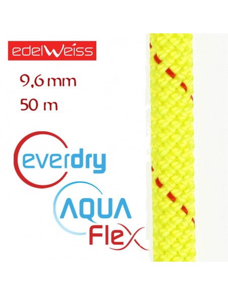 canyon 9,6 mm aquaflex everdry - cuerda para barrancos 50 m (amarilla) - edelweiss