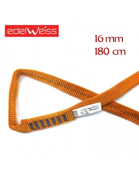 tubular 16 mm - anillo cosido de cinta plana 16 mm (180 cm) - edelweiss