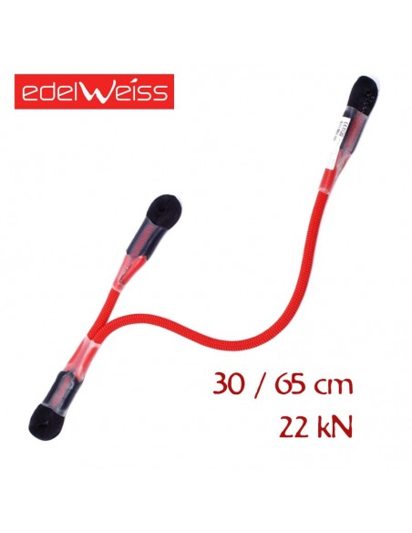 trax v dynamic 30/65 cm - cabo con dos puntos de anclaje 30/65 - edelweiss