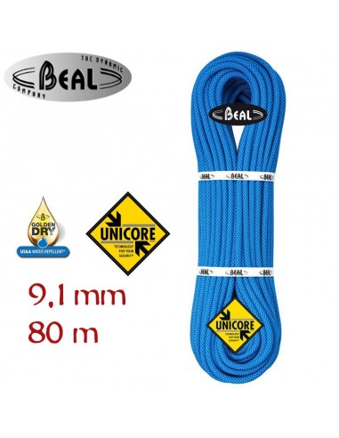 joker gdry unicore 9,1 mm (80m) - cuerda triple homologación - beal