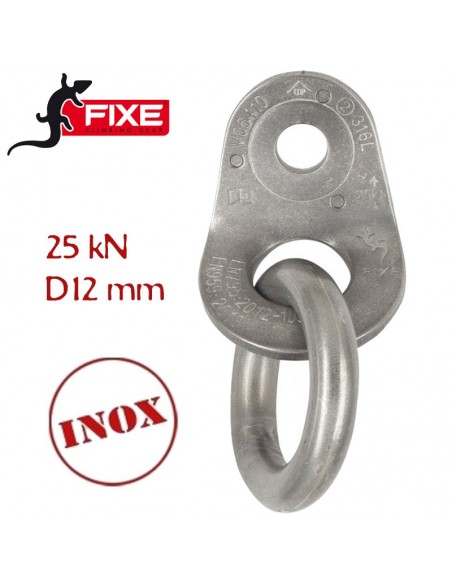 plaqueta con anilla inoxidable 316l d12 - fixe
