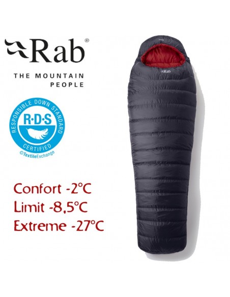 ascent 700 - saco de dormir de plumas de 3 estaciones - rab