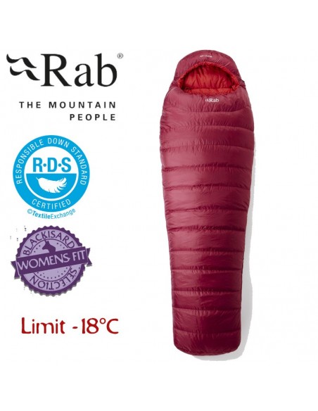 ascent 900 wmns - saco de dormir de plumas para mujer 4 estaciones - rab