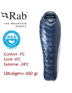 mythic 400 - saco de dormir de plumas ultralight - rab