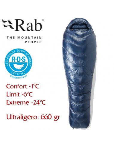 mythic 400 - saco de dormir de plumas ultralight - rab