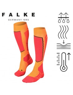falke sk2 - calcetines largos para ski (flash-orange) - falke