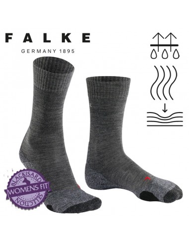 Falke TK2 Women - Calcetines cortos de trekking para mujer (Asphalt mel) - Falken
