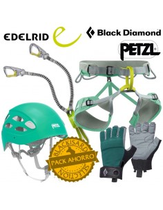 pack ferrata mujer 4 elementos - jayne + crag half + borea + cable kit lite 6.0
