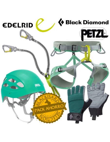 pack ferrata mujer 4 elementos - jayne + crag half + borea + cable kit lite 6.0