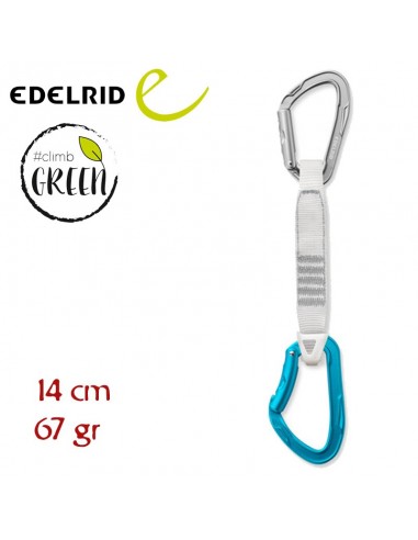 mission set ii - set cinta express 14 cm (silver-icemint) - edelrid