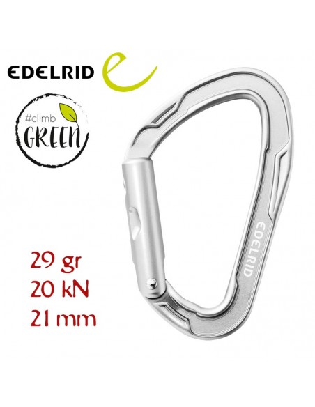 mission straight - mosquetón simple recto (silver) - edelrid