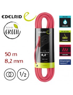starling pro dry 8,2 mm - cuerda media 50 m (pink) - edelrid