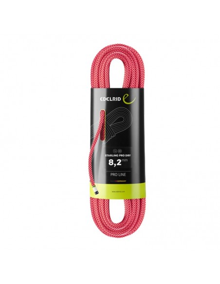 starling pro dry 8,2 mm - cuerda media 60 m (pink) - edelrid