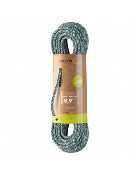 swift eco dry 8,9 mm - cuerda sin pvc de triple certificación 70 m - edelrid