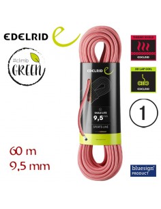 eagle lite 9.5 mm - cuerda simple 60 m (rojo) - edelrid