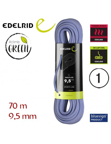 eagle lite 9.5 mm - cuerda simple 70 m (polar) - edelrid