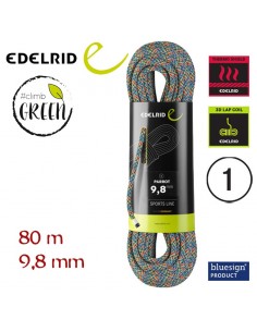 parrot 9,8 mm - cuerda simple de producción sostenible 80 m - edelrid