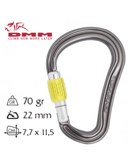 shadow hms screwgate (titanium/lime) - mosquetón rosca - dmm