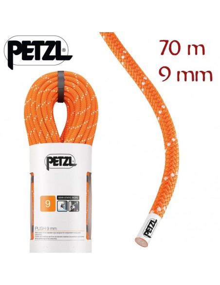 push 9 mm (70m) naranja - cuerda semiestática para barrancos y espeleo - petzl