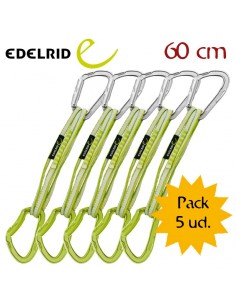 pack 5 cintas express alpinas mission set 60 cm - edelrid