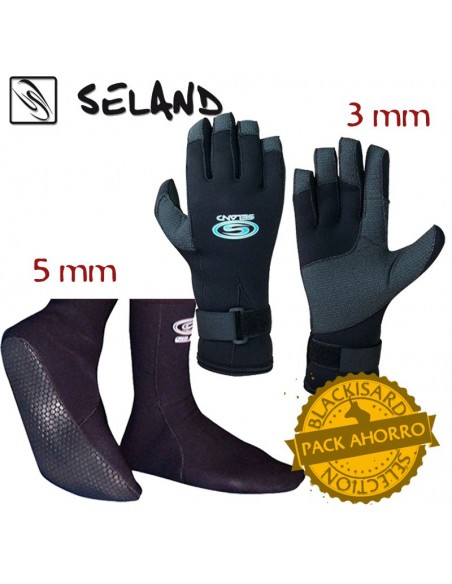pack escarpín 5 mm + guantes barrancos - seland