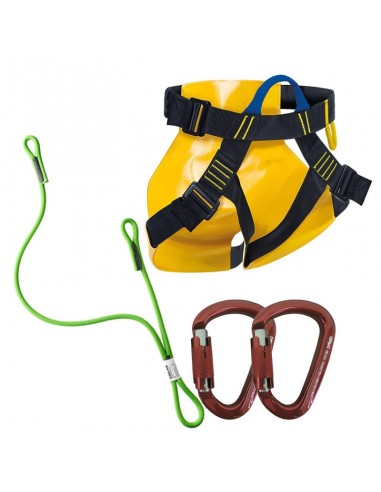 pack arnés barraco + cabo anclaje con mosquetones  - beal/edelrid/qi'roc